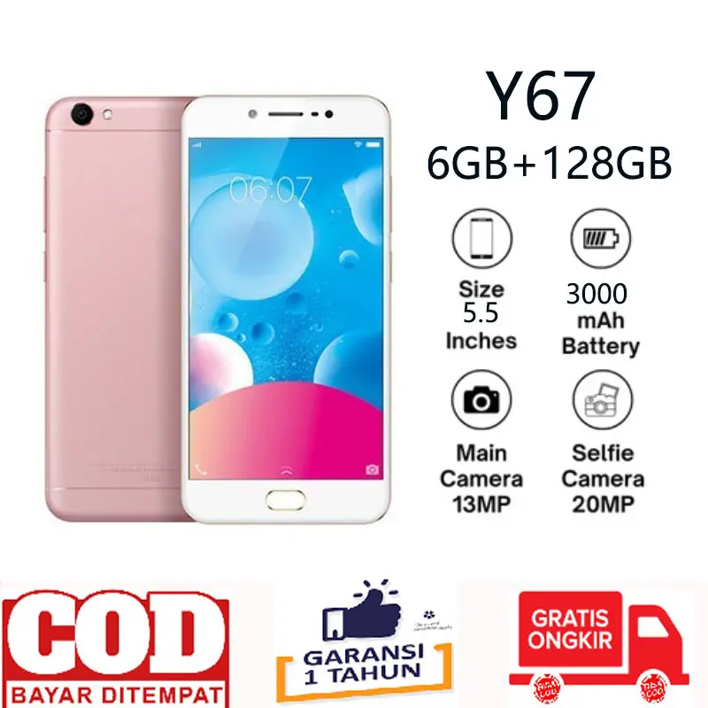 Brau HP SMARTPHONE Y17 RAM 8/256GB Y67 RAM 6/128G GARANSI 1 THN Android FULLSET bisa cod AI Triple Camera 1