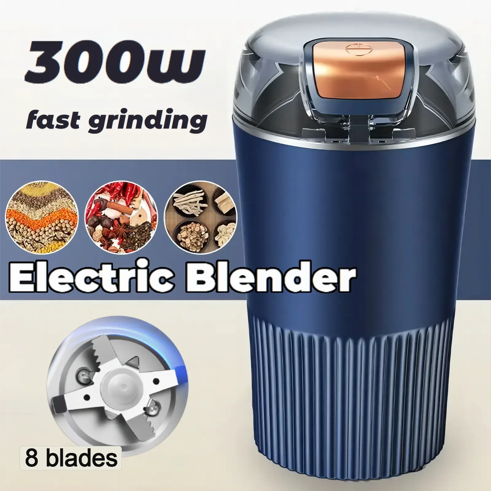 Electric Coffee Grinder Portable Mini Blender 300W Strong Power Superfine Powder pengisar kopi