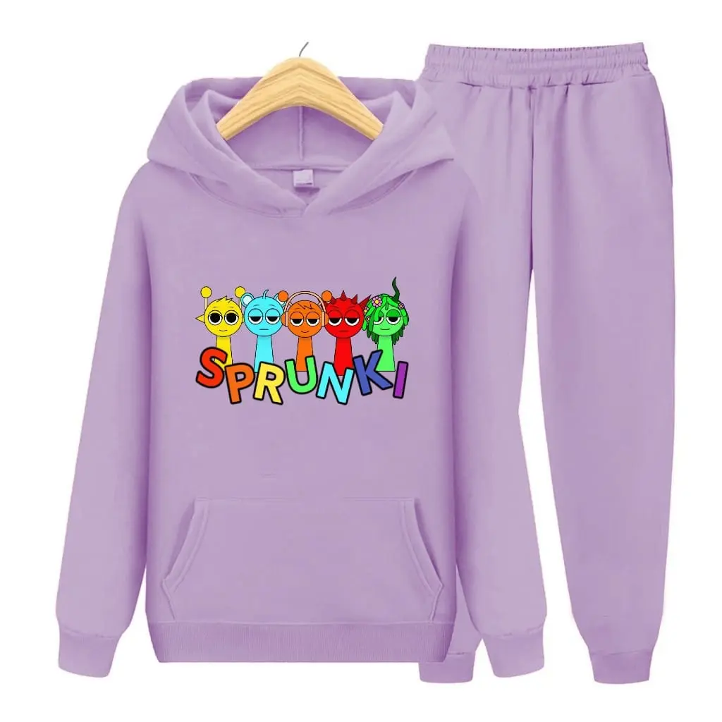AS - HOODIE SETELAN ANAK MOTIF SPRUNKI Baju Celana 4-15 tahun 8 warna 3 ukuran