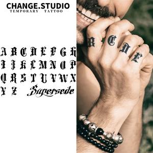 Hình Xăm Tạm Thời, 26 Chữ Cái Tiếng Anh, Kéo Dài 15 Ngày, Không Thấm Nước Và Chống Trơn Trượt, Miếng Dán Hình Xăm