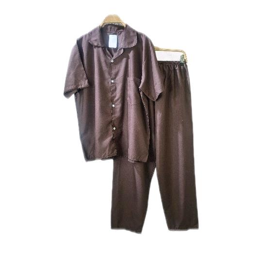 Stelan Piyama Tangan Pendek Wanita Katun Poli Polos LD 110/ Panjang Celana 92/ piyama tidur wanita polos kancing depan 1