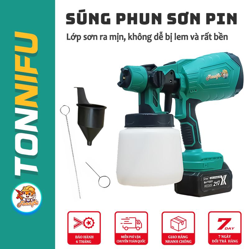 Máy Phun Sơn Cầm Tay Tonnifu Pin 1000ml Phun Nhanh Tiện Lợi 3 Kiểu Phun Dễ Dàng