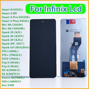 For Infinix Smart 8 8 HD 8 Pro 8 Plus Hot 40i Spark 20 Spark 20C Spark GO 2024(BG6) P55 P55+ P55T Pop8 RS4 S24 Power 50 S23+ Itel A70S LCD Display Touch Screen Assembly Replacement