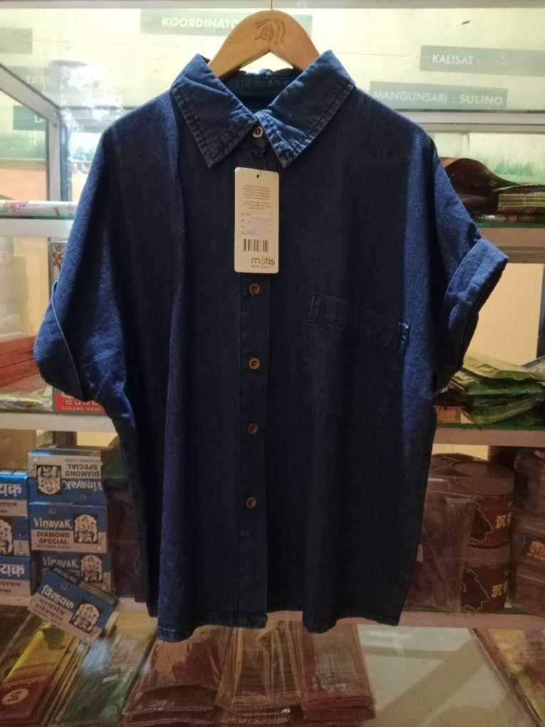 atasan soft jeans model batwing