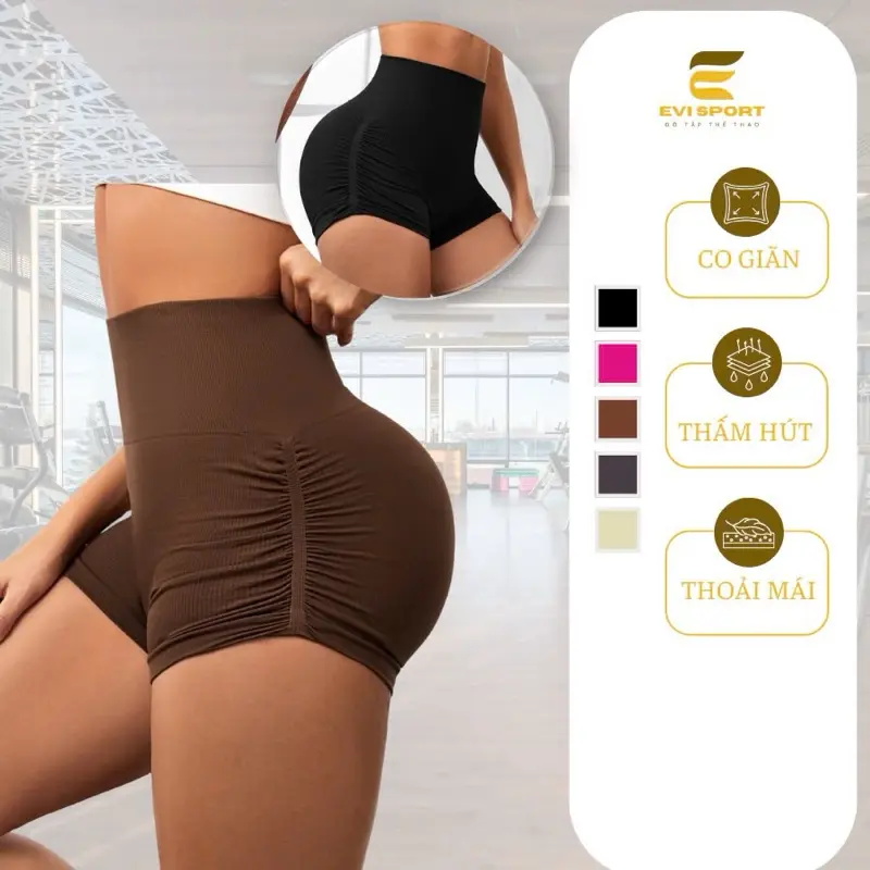 Quần short đùi chun tập sport ,gym,chạy bộ,core dệt kim hàng QC