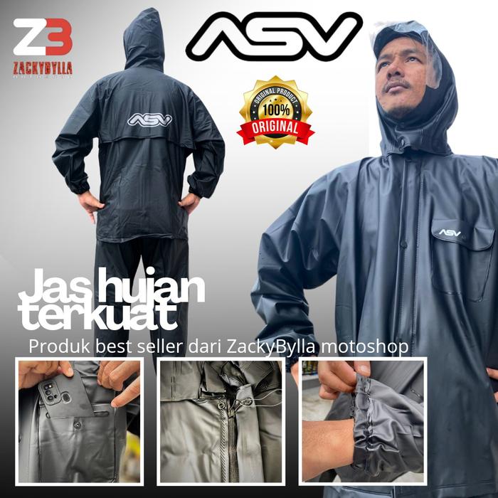 Gambar Jas Hujan ASV Karet PVC Original, Full Press, Anti Rembes dari ZackyBylla motoShop Kab. Bogor Tokopedia