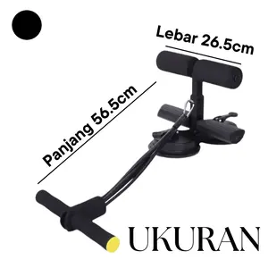 LIN-NINI Alat Sit Up Stand Double Holder Tali Resistance Alat Gym Rumahan Anti Geser 2 Kaki 4 Tali Bantalan Empuk Nyaman Stabil untuk Latihan Perut dengan Daya Hisap Kuat & Desain Kompak Ukuran 56.5x26.5x56.5cm