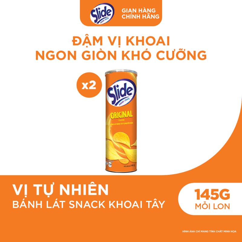 TOP Combo 2 Bánh Lát Snack Khoai Tây Slide Vị Tự Nhiên 145g