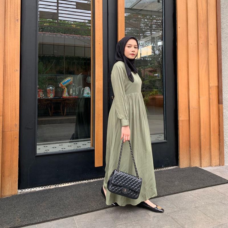 HAWACORNER - ROSA DRESS Rayon Crinkle Ironless Cantik Muslim Wanita Gamis 1
