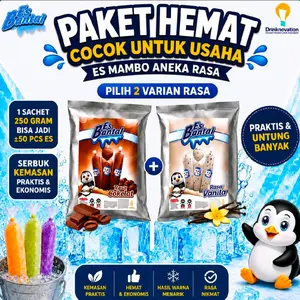 Paket Hemat 2 Rasa Es Mambo 250 gr + Gratis Plastik & Sticker | Paket Bahan Es Mambo dan Es Lilin dari Es Bantal Aneka Rasa
