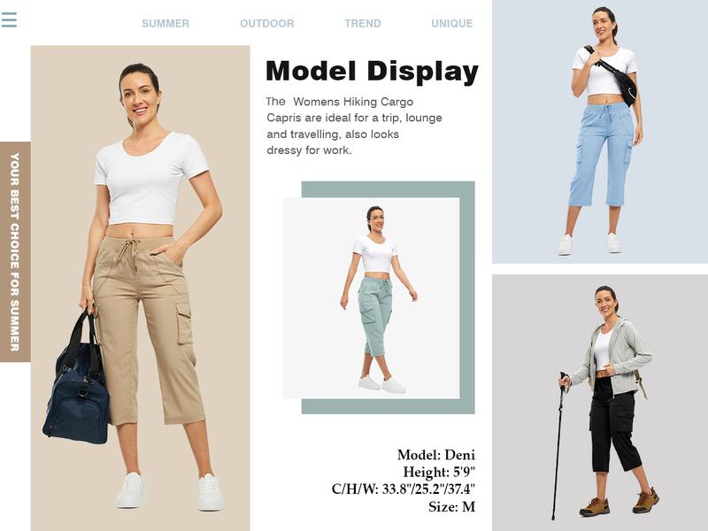 Product Introduction of YSENTO Women's Outdoor Lightweight Cargo Capris Pants Casual Outdoor Trip Loose Shorts 6