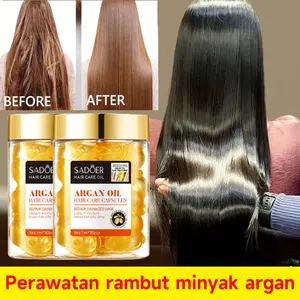 Hair Vitamin Kapsul (dengan Moroccan Oil) Serum Rambut Pelembab Argan Oil Hair Repair Serum Pelembab perbaikan mendalam Rambut Anti Kering Kusam Bercabang Perawatan Rambut Meningkatkan rambut kering dan rusak Haircare Conditioner