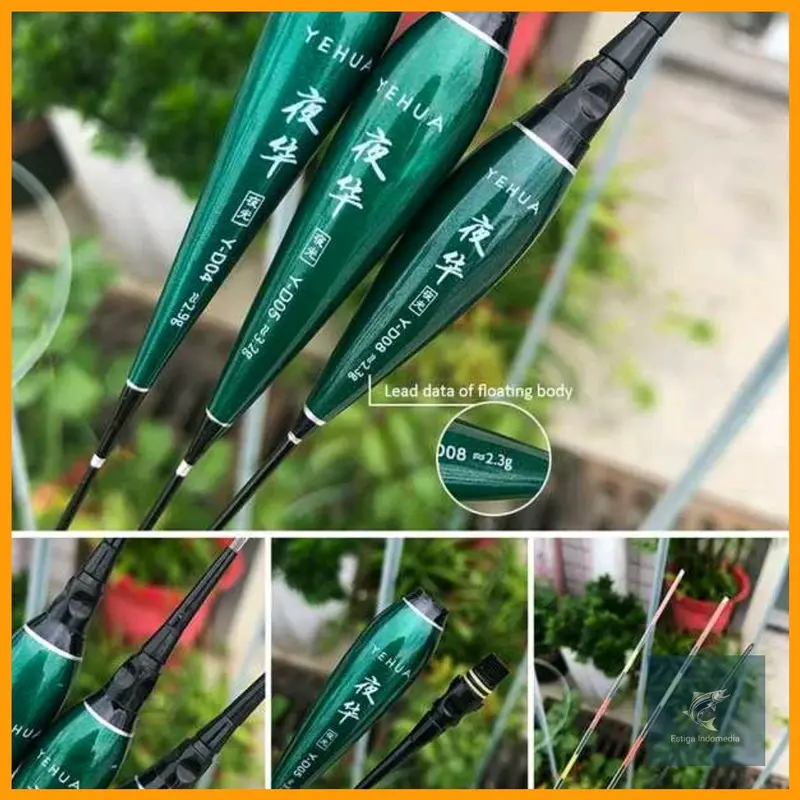 Pelampung Pancing Anti Badai Elektrik Kayu dengan Lampu LED, Panjang 35 cm 4