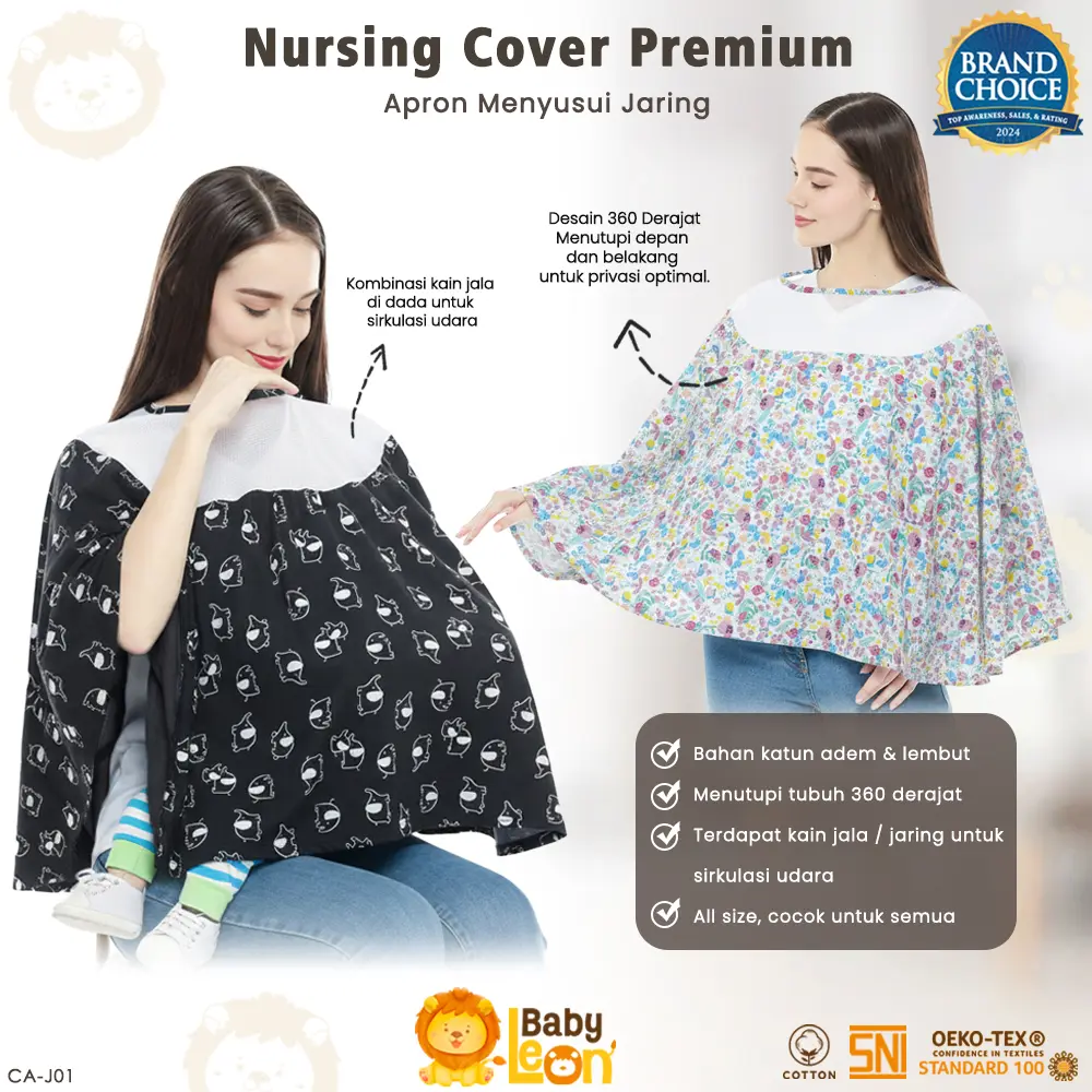BABYLEON Cover Asi Ibu Menyusui Nursing Cover Baby Celemek Apron Menyusui Cover Stroller CA-J01
