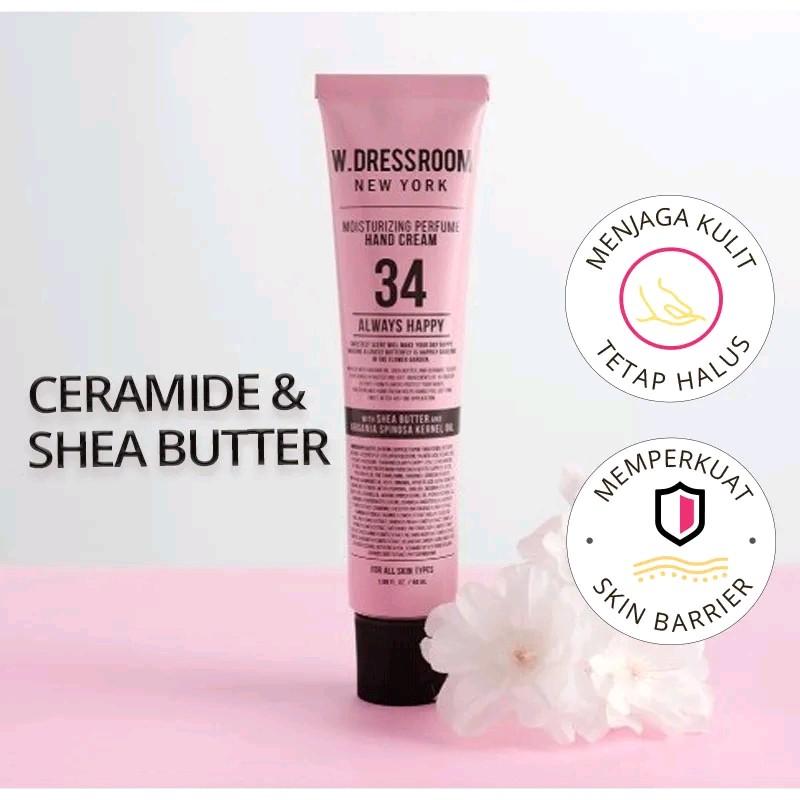 WDressroom Hand Cream No.34 Always Happy Parfum Lotion 50 ml untuk Menjaga Kulit Tangan yang Kering Berminyak Tetap Halus Lembut dan Harum  Bunga Mencerahkan Aging 1