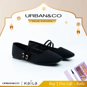 URBAN&CO Marlaine Flatshoes Tali Wanita Sepatu Cewek Mary Jane - Marlaine