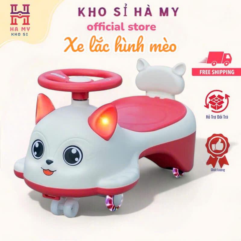Xe lắc chòi chân hình CON MÈO có nhạc đèn tải trọng 80 Kg cho bé yêu kho sỉ hà my Đồ Chơi Heo