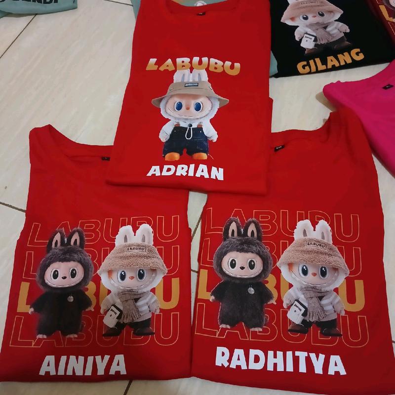 Kaos labubu viral custom_nama 0