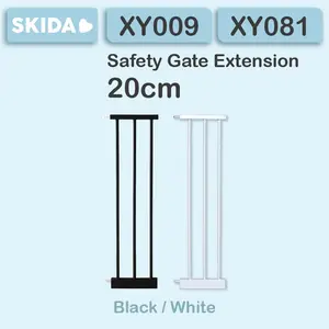 SKIDA EXT20 Extension 20cm [White / Black, Tinggi 77cm] Ekstensi Pagar Safety Gate Tipe XY009 dan XY081 Penambah Panjang