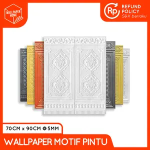 Wallpaper 3D FOAM Wallfoam Dinding 3D Motif PINTU JATI 70X90 CM