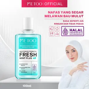 [BPOM] MeToo Mouthwash Fresh Mint 100ml /nafas segar / menghilangkan bau mulut / kumur karang gigi / non-alkohol