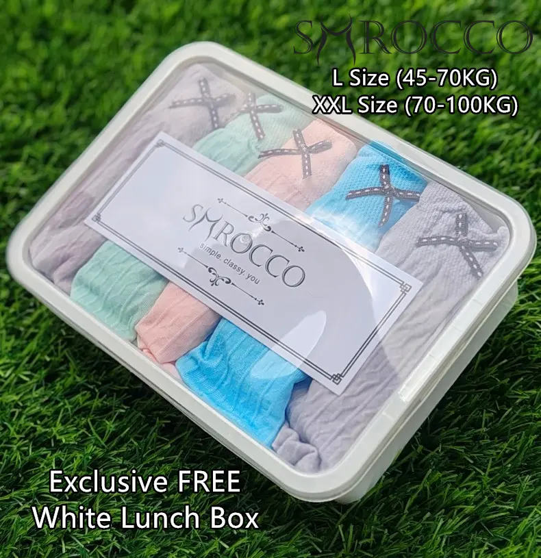 SMROCCO White Lunch Box Women's Underwear Cotton Antibacterial Graphene Panties Large Plus Size Girls