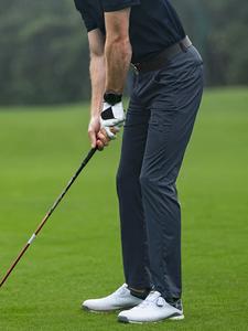 Pantalones de golf elegantes para hombre, pantalones deportivos casuales largos con 4 bolsillos, tejido cómodo de poliéster y elastano, actividades al aire libre