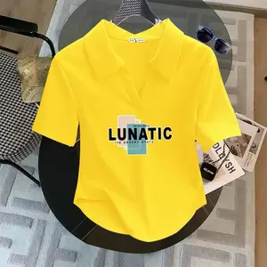 Kaos Crop Top Polo Shirt Wanita/Crop Top Polos/Kaos Wanita/T-Shirt Kerah Polos/ Kaos Crop Top Baju Atasan