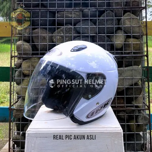 Helm INK Centro Putih Glossy Kca Smoke-Helm Halfface Premium Untuk Pria dan Wanita Dewasa SNI