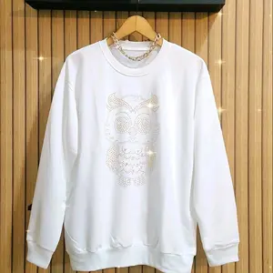 Sweater Atasan Panjang dengan Desain burung hantu motex Oversize