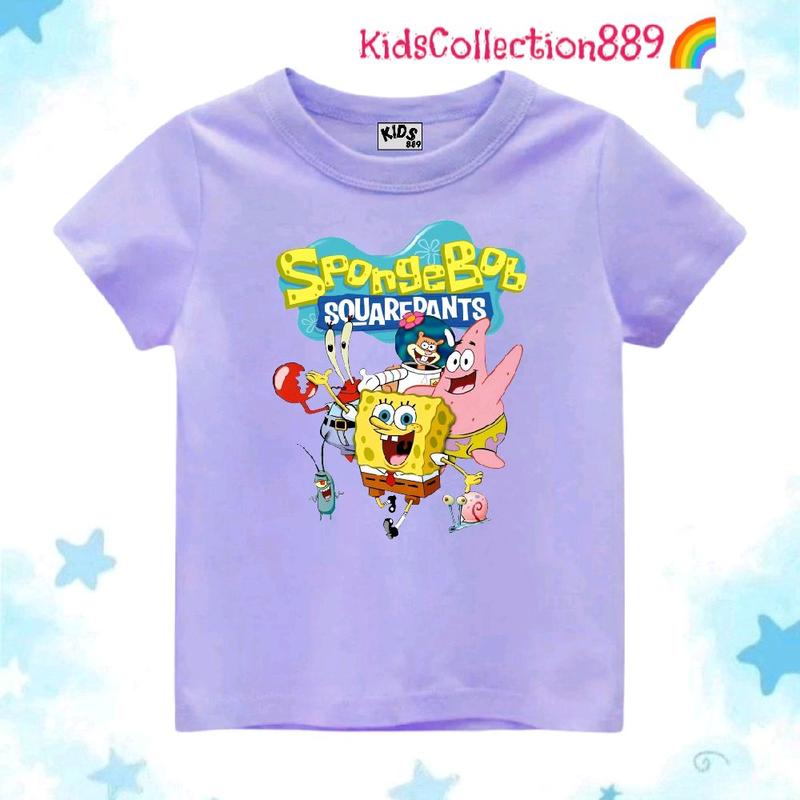 Kidscollection889 || T-shirt || Baju Kaos anak cewek cowok gambar Spongebob -02 4