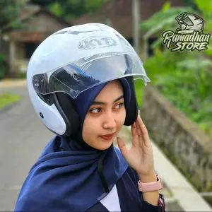 Helm Kyoto SKS | Helm Halfface Single Visor Free Sticker Motorcycle