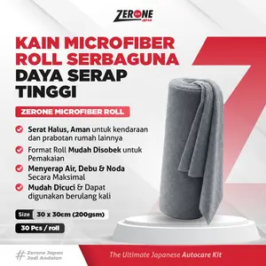 Zerone Japan Microfiber Roll Kain Lap Microfiber Detailing 200 GSM 30 Kualitas Premium
