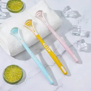 Pembersih Lidah Lembut untuk Kesehatan Mulut dengan 3 Warna Ceria Biru Kuning dan Pink