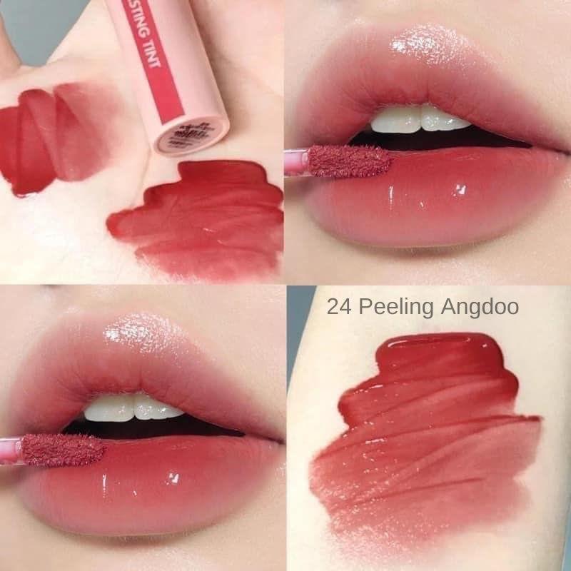 Son Kem Bóng Romand Juicy Lasting Tint 24 Peeling Angdoo Màu đỏ ánh nude