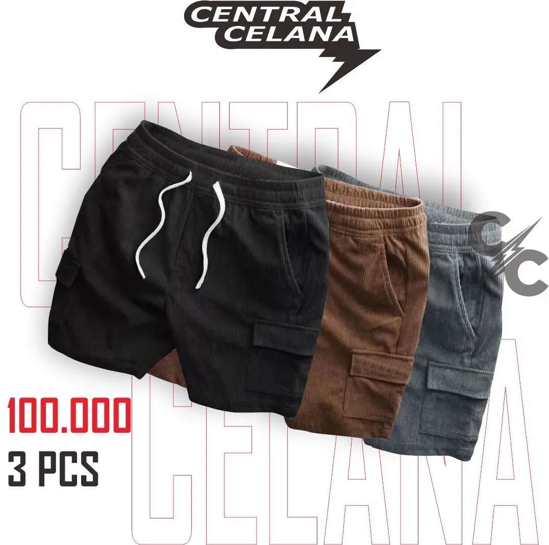 Celana Bordshort Unisex Bahan Corduroy Distro Casual