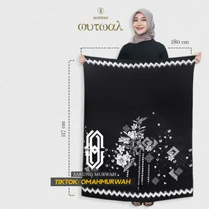 BISA COD Sarung Santriwati Mbak Santri Bahan Santung Goyor Printing Hitam Bunga Rayon Motif Pria Wanita Muslim Adem Lembut Nyaman Perempuan Dewasa