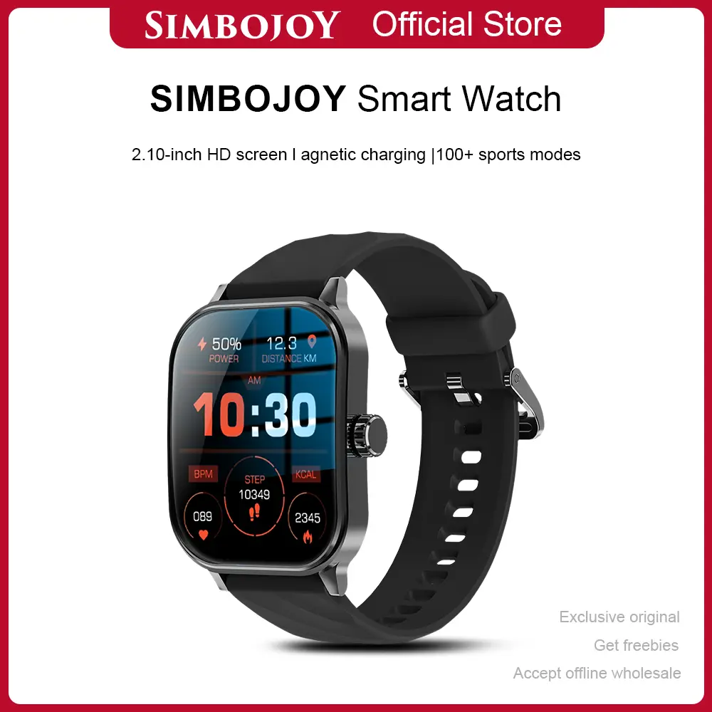 【003Harga telah diganti, cepat beli】Simbojoy SmartWatch New IP67 Waterproof 2.01-inch Curved IPS Screen|Bluetooth Call Running Pace Custom Wallpaper Smartwatch  ZN054