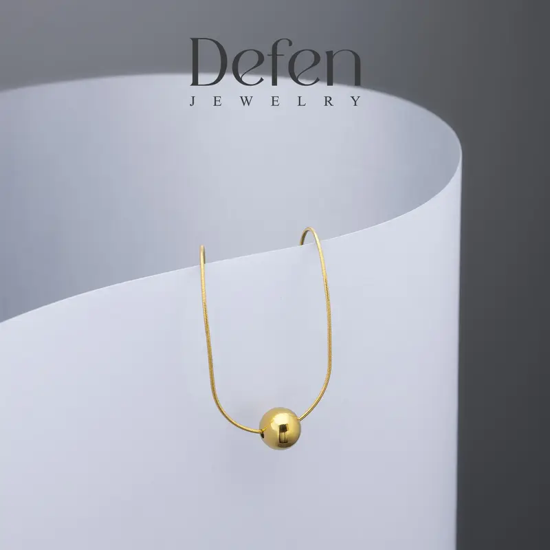 Defen Jewelry - Kalung Titanium Perempuan Anti Luntur Perhiasan Cewek Simpel Elegan Anti Karat Model Boba Valeri 531 3