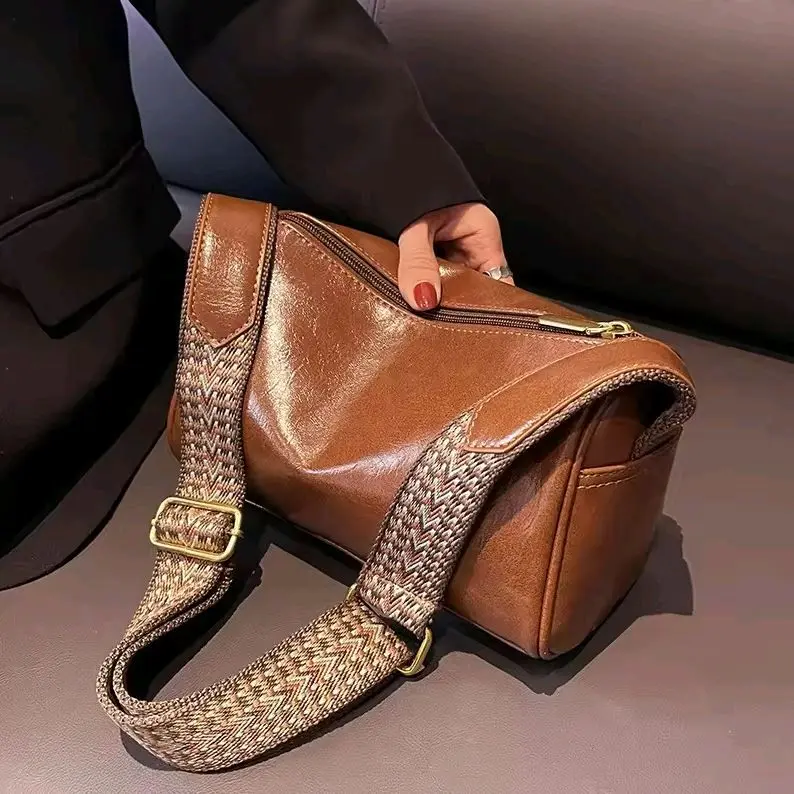 ChR Bag ((Gonzales 30)) New Arrival Tas Selempang Bahu Wanita Terbaru 2025 Tali webbing Tebal Kulit