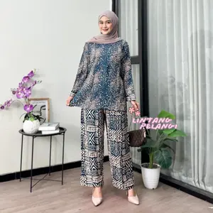 One Set Hawai Jumbo Rayon Premium Busui Atasan Celana Nyaman  Wanita  Setelan