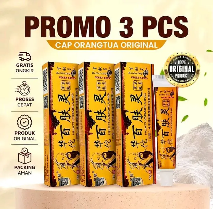 3 Pcs Salep Cream Herbal Cap Orang Tua ORIGINAL 100% Atasi Masalah Kulit Gatal Alergi Jamur Kurap Kudis Jerawat