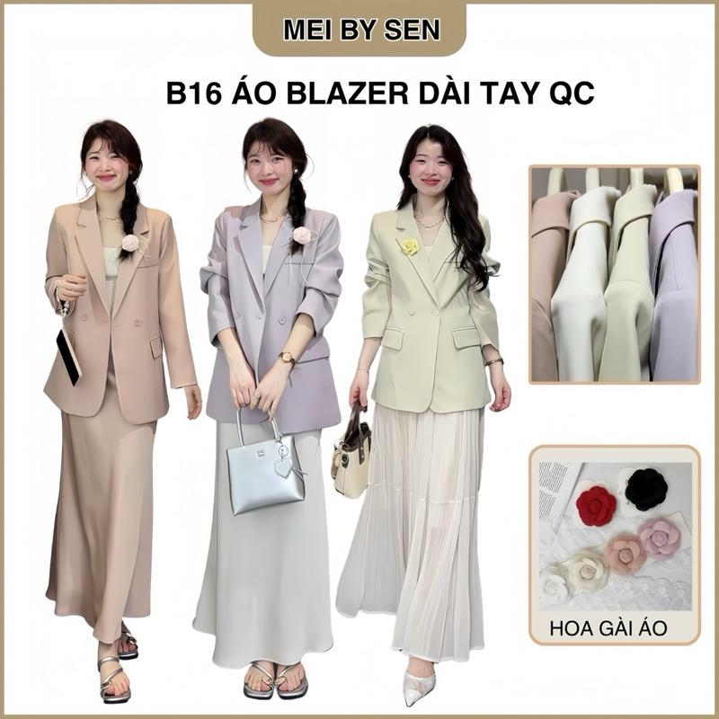 Áo Blazer Nữ Dài Tay, Áo Vest Nữ Form Suông 2 Lớp Boiling QC