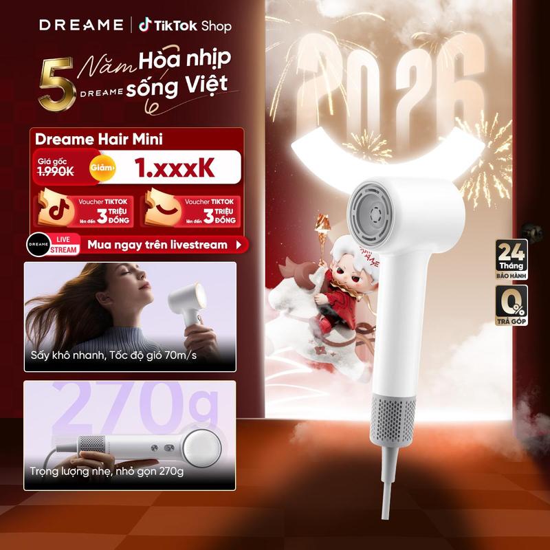   KOC link  Máy sấy tóc Dreame Hair Mini - Bản Quốc Tế - Bảo hành 24 tháng 