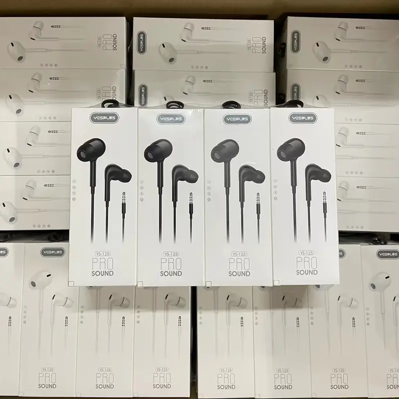 [ YESPLUS ] YS-125 ORIGINAL QUALITY PURE SOUND STEREO+MIC CALL HARGA TERJANGKAU Handsfree  Bass  Headsets Handset  Earphone Hitam Putih Headphones 3