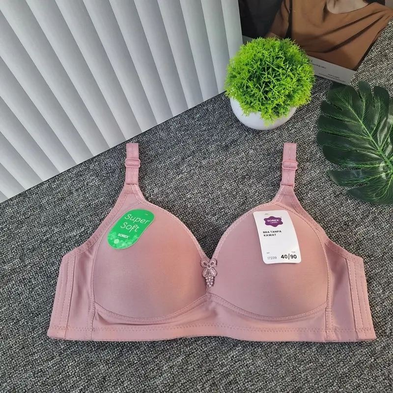 Sorex 17239 Bh Tanpa Kawat Cup Besar Setara B-C Super Soft Basic Bra Wanita Busa Tipis 0