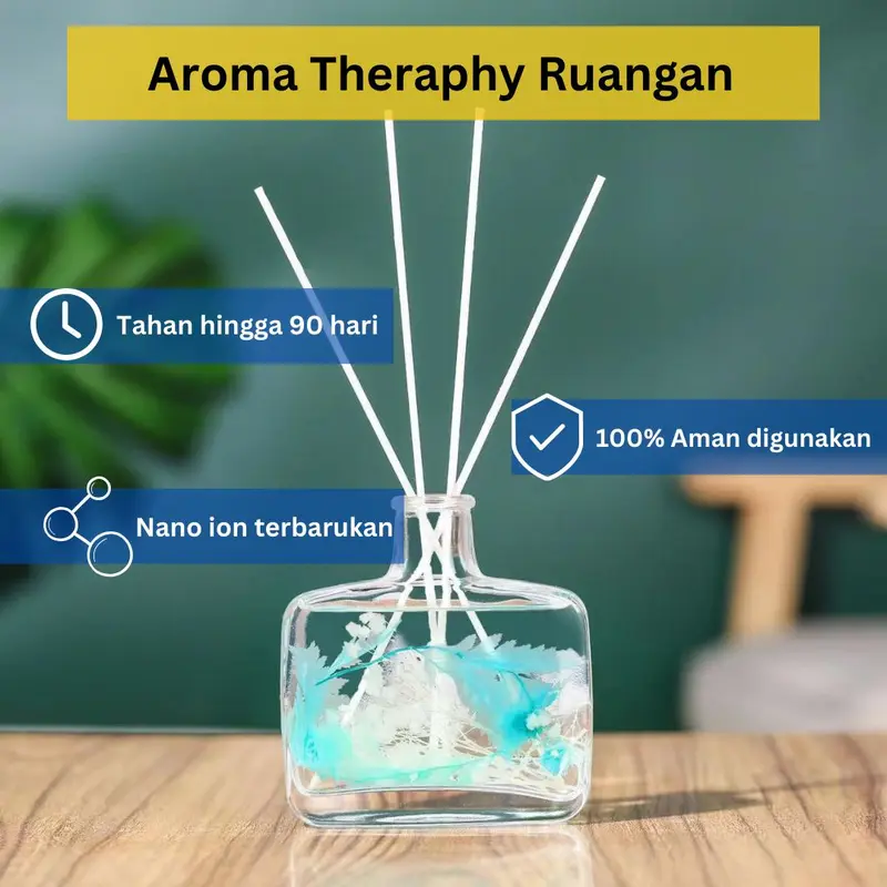 Scenthabit Reed Diffuser Blue Wind 3pcs Pewangi Pengharum Ruangan Batang Stick Rotan 100ml tahan 60 hari 5
