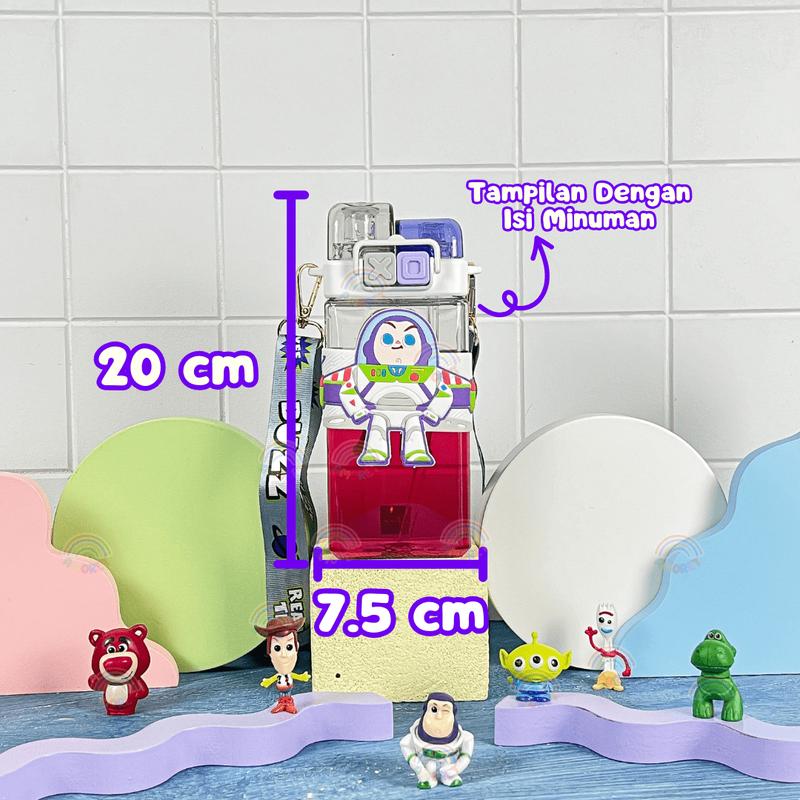 ￼Botol Minum Anak Sanrio 2in1 520ml Tritan Dual Fungsi Kuromi Melody Cinnamoroll BPA Free Sedotan Tali 8