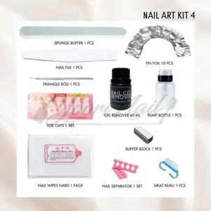Nail art kit package 4 perlengkapan nailart paket remove nail polish