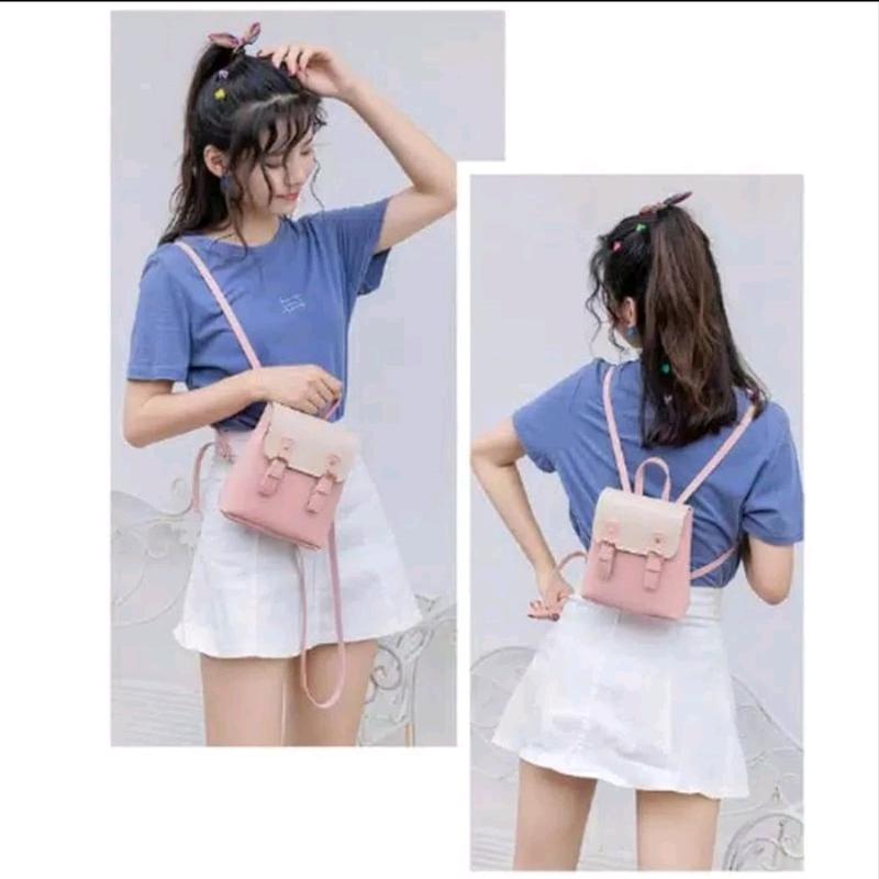 Tas Ransel Mini Wanita Kekinian Trend Style - TAEGAU, 20x17x8 cm - Backpack, Cewek 0